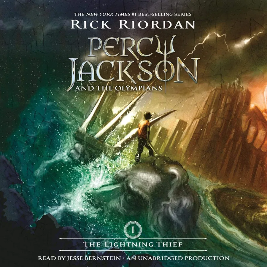 Percy Jackson and the Olympians, Book One: The Lightning Thief by Rick Riordan audiobook cover